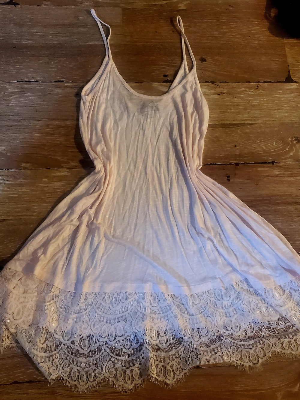 Freshman Cream Lace-Trim Cotton Dress